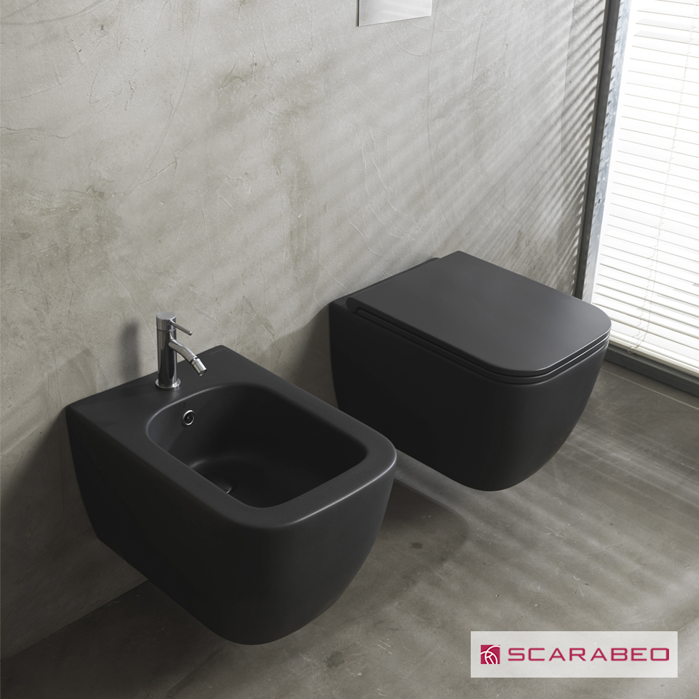 TEOREMA/52 Clean-Flush + Slim Soft Close, Scarabeo Ardesia (Blac